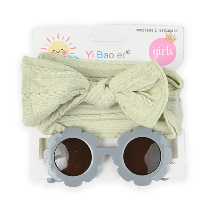 Newborn Baby Sunglasses and Nylon Headband Gift Set