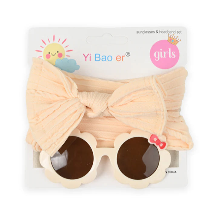 Newborn Baby Sunglasses and Nylon Headband Gift Set