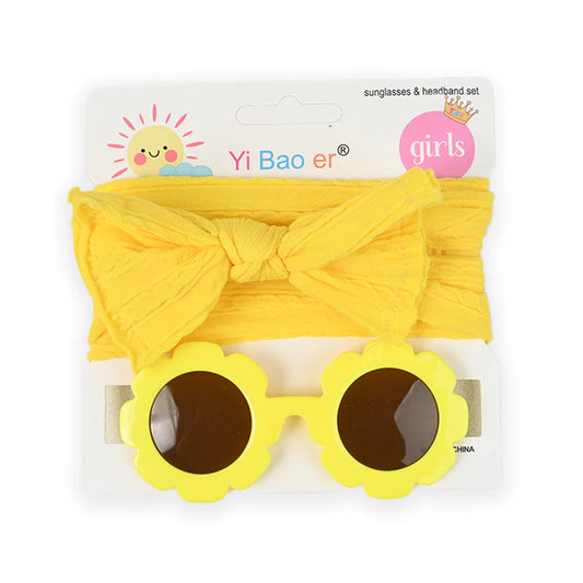 Newborn Baby Sunglasses and Nylon Headband Gift Set