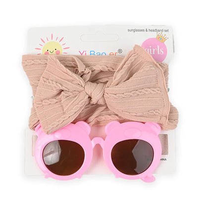 Newborn Baby Sunglasses and Nylon Headband Gift Set