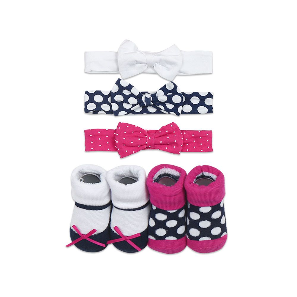 Dotted 5 Piece Band Set and Booties