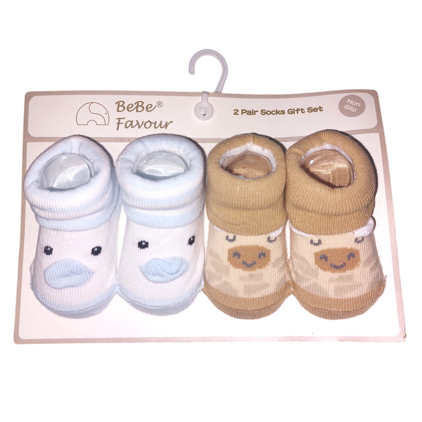 Brown Blue Cute Bebe 2 Piece Socks