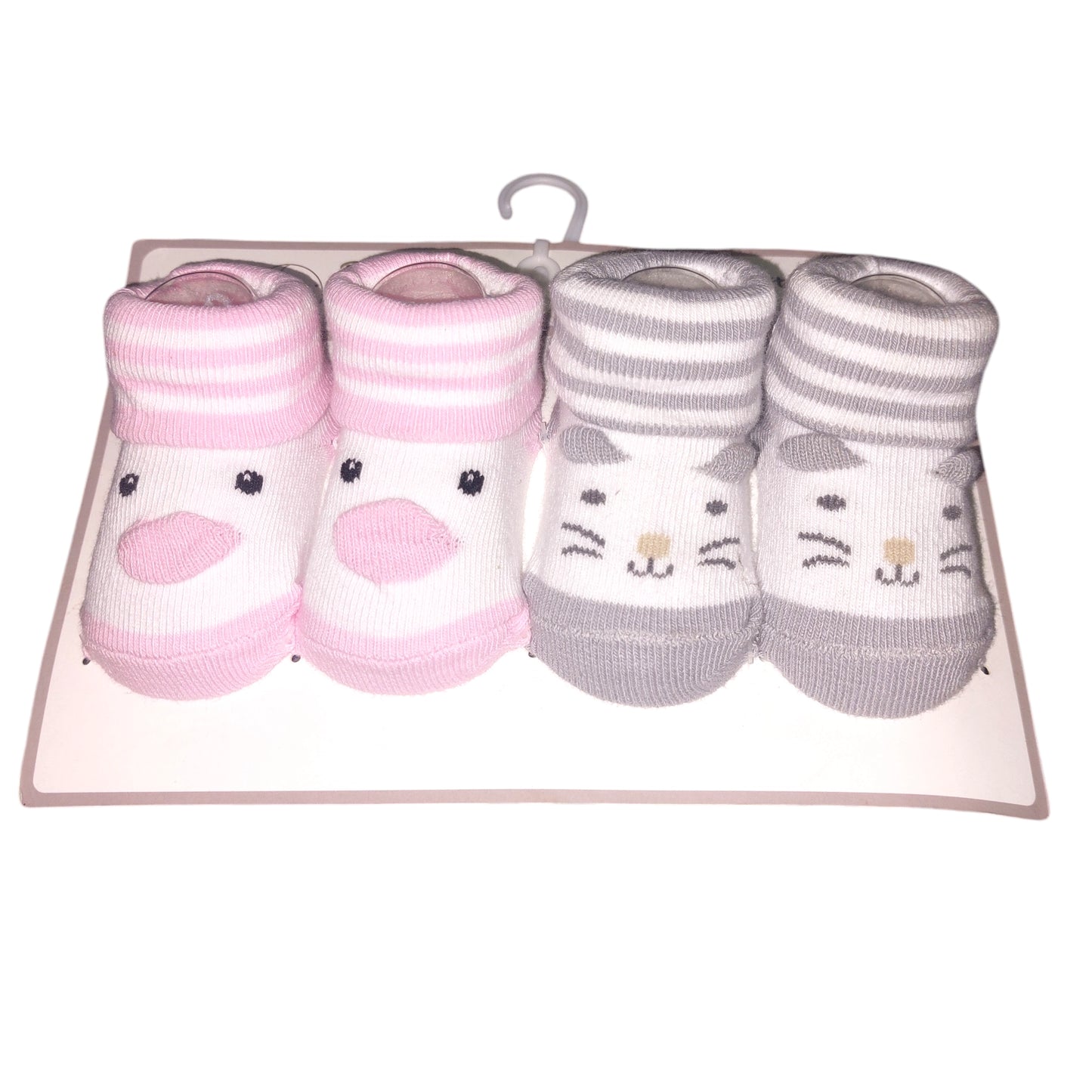 Pink Gray Cute Bebe 2 Piece Socks