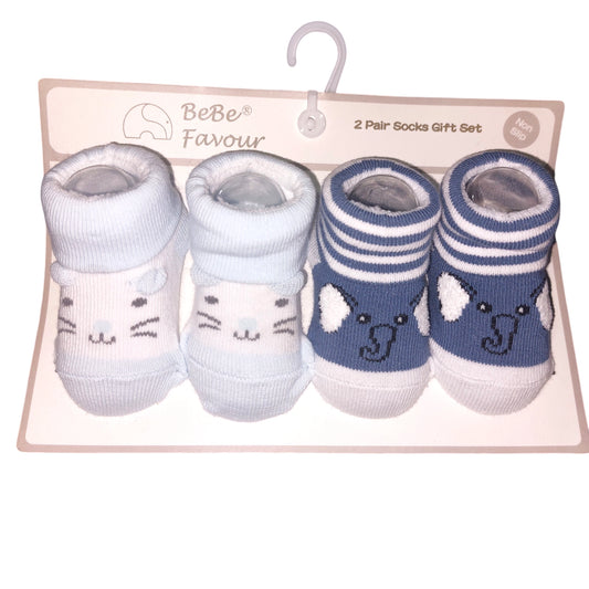 Blue Cute Bebe 2 Piece Socks