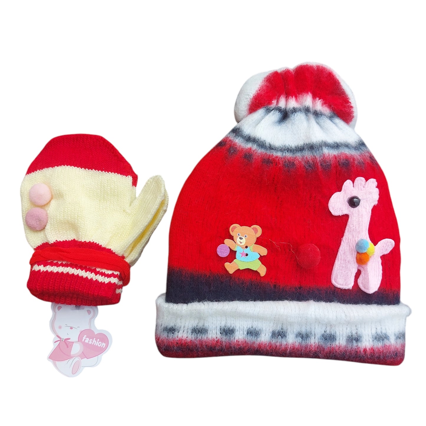 Wool Baby Cap & Mittens Winter Gift Set