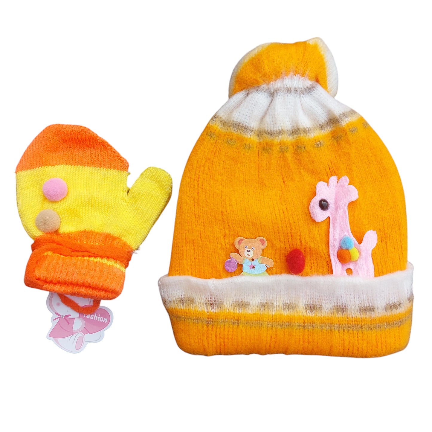 Wool Baby Cap & Mittens Winter Gift Set